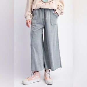 Easel Wide Leg Pants in Light Gray